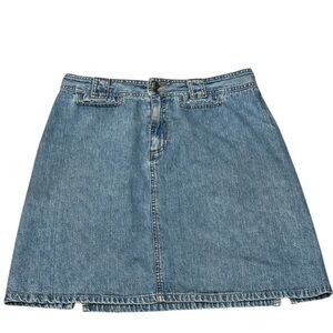 Vintage Crossroads Denim Skirt Size 16 90s Mom Retro Western USA Double Button